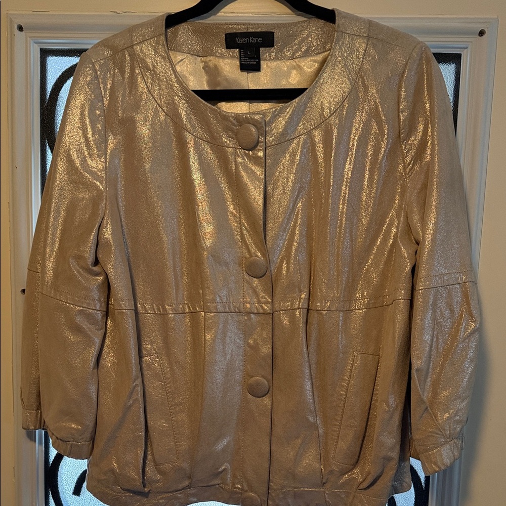 Karen Kane Metallic Cream Jacket